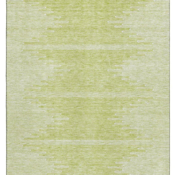 HomeRoots 9' X 12' Artichoke Green Abstract Washable Area Rug with UV Protection for Busy Homes & Pets 653664