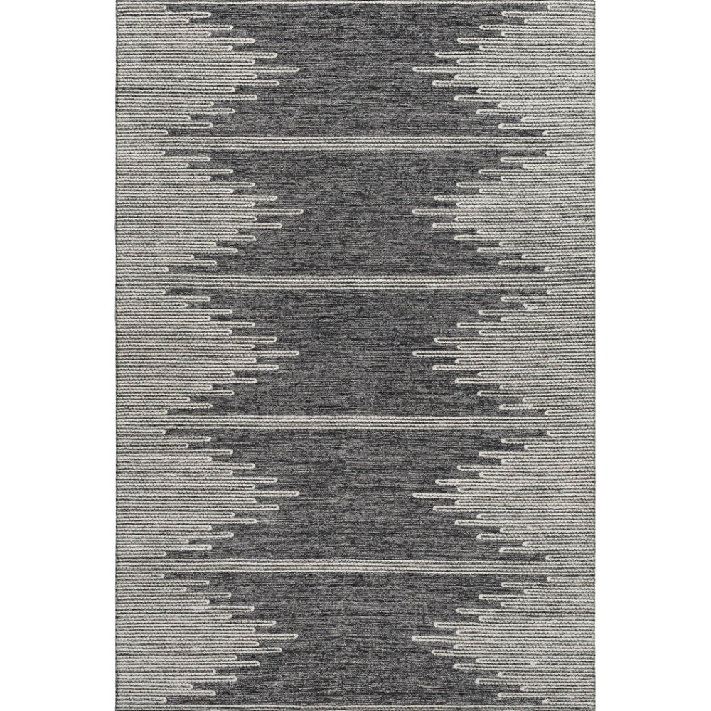 HomeRoots 10' X 14' Charcoal & Ivory Abstract Washable Area Rug – UV Protected, Stylish & Kid-Friendly Design 653677