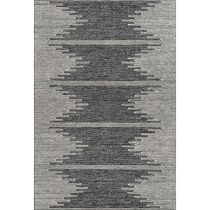 HomeRoots 10' X 14' Charcoal & Ivory Abstract Washable Area Rug – UV Protected, Stylish & Kid-Friendly Design 653677