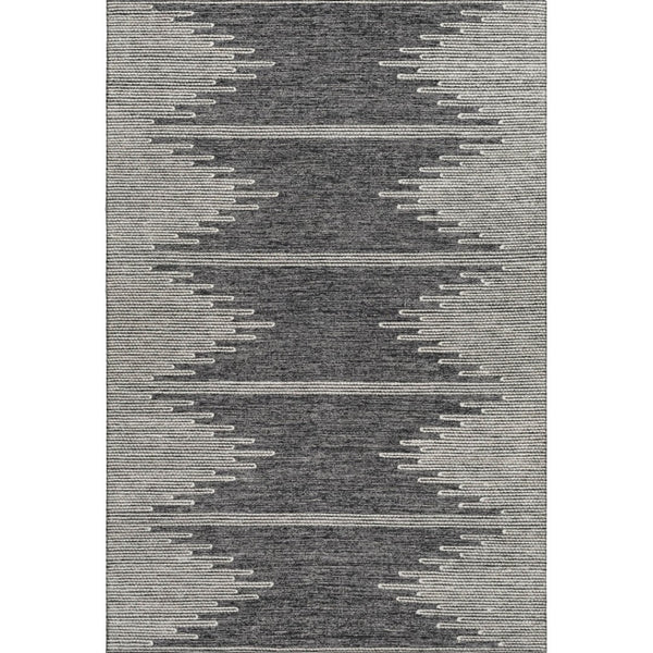 HomeRoots 10' X 14' Charcoal & Ivory Abstract Washable Area Rug – UV Protected, Stylish & Kid-Friendly Design 653677