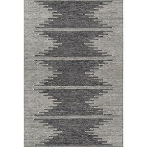 HomeRoots 10' X 14' Charcoal & Ivory Abstract Washable Area Rug – UV Protected, Stylish & Kid-Friendly Design 653677