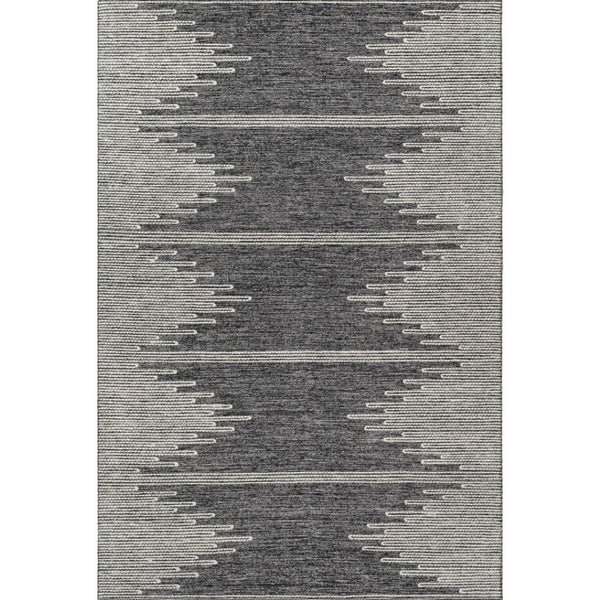 HomeRoots 10' X 14' Charcoal & Ivory Abstract Washable Area Rug – UV Protected, Stylish & Kid-Friendly Design 653677