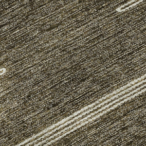 HomeRoots 8' Coffee and Ivory Abstract Round Rug - Washable, UV Protected, Stylish, Durable for Homes & Patios 653680