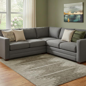 HomeRoots 8' X 10' Stylish Coffee & Ivory Abstract Washable Area Rug with UV Protection for Modern Homes 653681