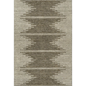 HomeRoots 9' X 12' Coffee and Ivory Abstract Area Rug - Washable, UV Protected, Stylish, and Durable Design! 653682