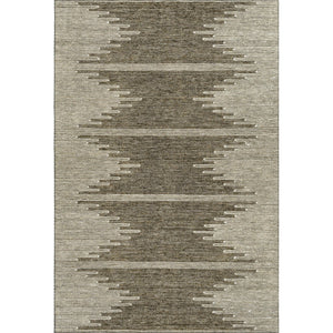 HomeRoots 10' Coffee and Ivory Abstract Area Rug - Washable, UV Protected, Stain Resistant for Modern Spaces 653683