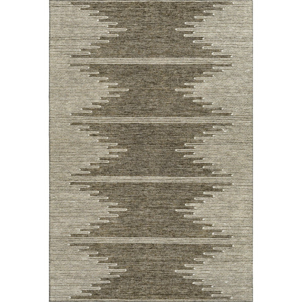 HomeRoots 10' Coffee and Ivory Abstract Area Rug - Washable, UV Protected, Stain Resistant for Modern Spaces 653683
