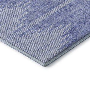 HomeRoots 5' X 8' Denim Blue & Ivory Abstract Area Rug - Washable, UV-Protected, Durable, Stylish Design 653685