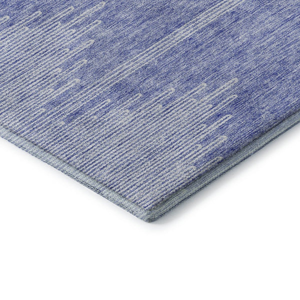 HomeRoots 5' X 8' Denim Blue & Ivory Abstract Area Rug - Washable, UV-Protected, Durable, Stylish Design 653685