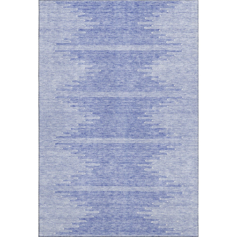 HomeRoots 8' X 10' Denim Blue & Ivory Abstract Area Rug - Stylish, Washable, UV Protected for Busy Homes! 653687