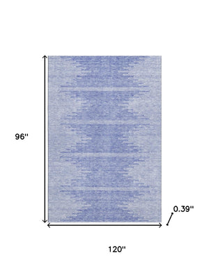 HomeRoots 8' X 10' Denim Blue & Ivory Abstract Area Rug - Stylish, Washable, UV Protected for Busy Homes! 653687