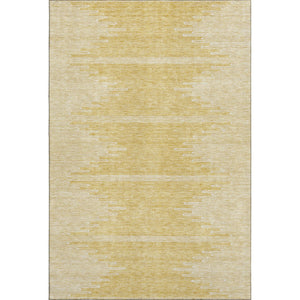 HomeRoots 5' X 8' Gold and Ivory Abstract Area Rug with UV Protection - Washable, Durable, and Stylish Decor 653691