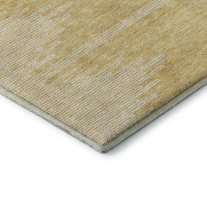 HomeRoots 5' X 8' Gold and Ivory Abstract Area Rug with UV Protection - Washable, Durable, and Stylish Decor 653691