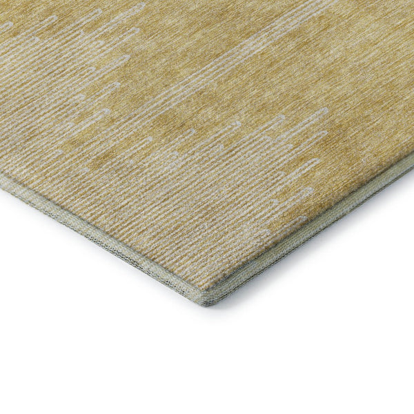 HomeRoots 5' X 8' Gold and Ivory Abstract Area Rug with UV Protection - Washable, Durable, and Stylish Decor 653691