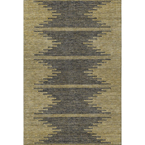 HomeRoots 10' X 14' Stylish Graphite and Gold Abstract Washable Area Rug with UV Protection for Busy Homes 653701