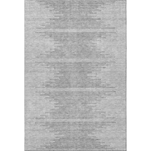 HomeRoots 8' X 10' Gray and Ivory Abstract Area Rug - Washable, Stain Resistant, UV Protected for Modern Spaces 653705