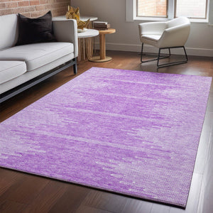 HomeRoots 5' X 8' Lavender and Ivory Abstract Area Rug - Durable, Washable, UV-Protected for Modern Living Spaces 653709