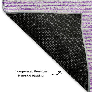 HomeRoots 5' X 8' Lavender and Ivory Abstract Area Rug - Durable, Washable, UV-Protected for Modern Living Spaces 653709