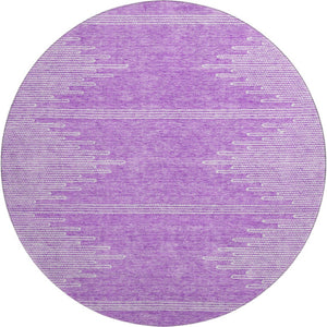 HomeRoots 8' Lavender Abstract Round Rug - UV Protected, Washable, Stain-Resistant Design for Family Spaces 653710
