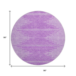 HomeRoots 8' Lavender Abstract Round Rug - UV Protected, Washable, Stain-Resistant Design for Family Spaces 653710
