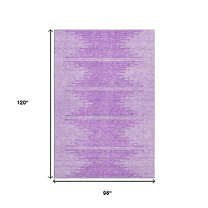 HomeRoots 8' X 10' Stylish Lavender and Ivory Washable Area Rug with UV Protection for High-Traffic Spaces 653711