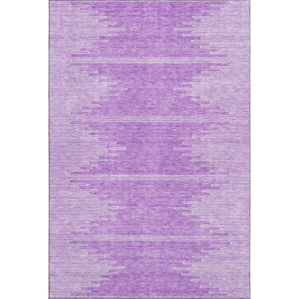 HomeRoots 9' X 12' Lavender & Ivory Abstract Area Rug - Washable, Pet-Friendly, UV Protected for Modern Homes 653712