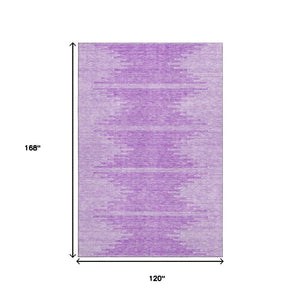 HomeRoots 10' X 14' Abstract Lavender & Ivory Washable Area Rug - UV Protected, Pet-Friendly & Stylish Decor 653713