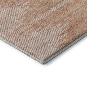 HomeRoots 10' X 14' Salmon and Ivory Abstract Area Rug - Washable, UV-Protected, Perfect for Modern Living Spaces 653719