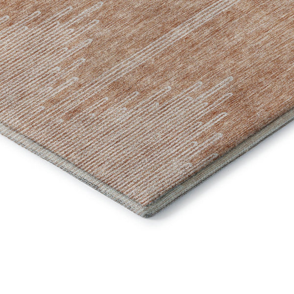 HomeRoots 10' X 14' Salmon and Ivory Abstract Area Rug - Washable, UV-Protected, Perfect for Modern Living Spaces 653719