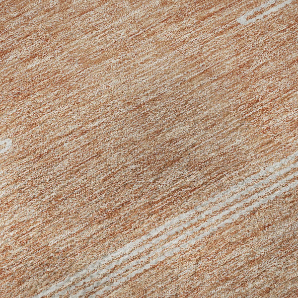 HomeRoots 10' X 14' Salmon and Ivory Abstract Area Rug - Washable, UV-Protected, Perfect for Modern Living Spaces 653719