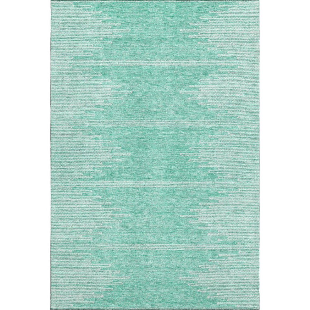 HomeRoots 8' X 10' Teal And Ivory Abstract Area Rug – Stylish, Washable, UV-Protected for Homes with Kids & Pets! 653723