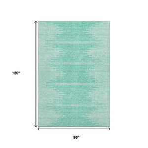 HomeRoots 8' X 10' Teal And Ivory Abstract Area Rug – Stylish, Washable, UV-Protected for Homes with Kids & Pets! 653723