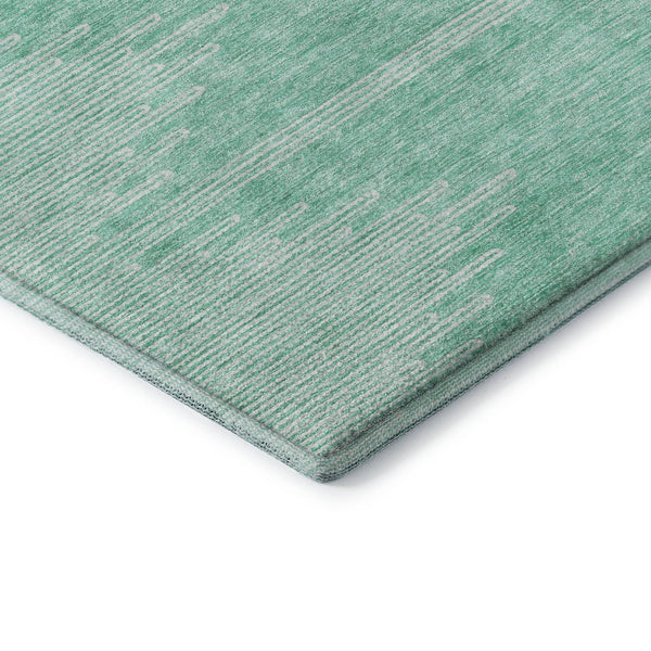HomeRoots 10' X 14' Teal & Ivory Abstract Area Rug - Washable, UV Protected, Durable for High-Traffic Homes 653725