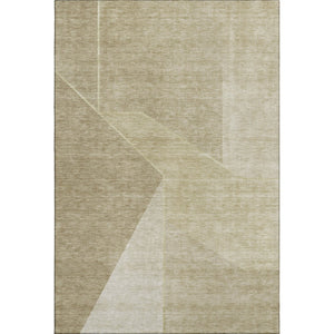 HomeRoots 9' X 12' Beige and Ivory Geometric Area Rug - Washable, UV Protected, Durable Design for High-Traffic Areas 653730