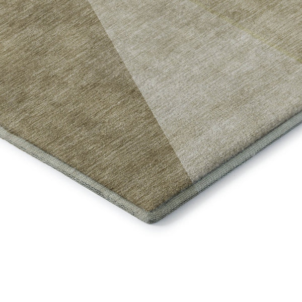 HomeRoots 9' X 12' Beige and Ivory Geometric Area Rug - Washable, UV Protected, Durable Design for High-Traffic Areas 653730
