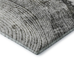HomeRoots 9' X 12' Gray and Ivory Woodland Lodge Area Rug - Washable, UV Protected, Kid & Pet Friendly Design 653742