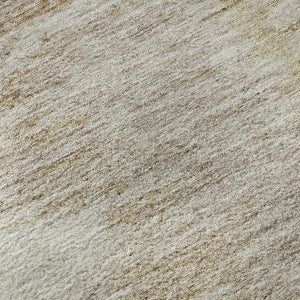 HomeRoots 8' Round Brown, Ivory & Gray Rustic Lodge Washable Rug with UV Protection for High-Traffic Areas 653746