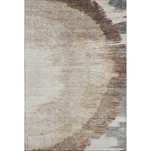 HomeRoots 10' X 14' Woodland Lodge Area Rug - Washable, UV-Protected, Cozy Brown, Ivory & Gray Design for Homes 653749