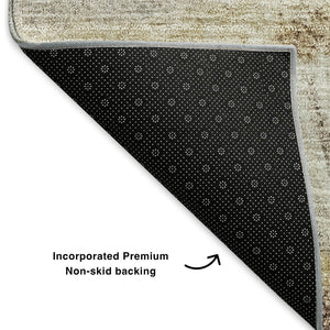 HomeRoots 10' X 14' Woodland Lodge Area Rug - Washable, UV-Protected, Cozy Brown, Ivory & Gray Design for Homes 653749