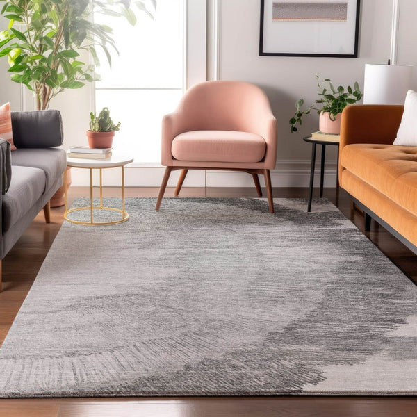 HomeRoots 10' Gray and Ivory Woodland Lodge Rug – Washable, UV Protected, Stain Resistant Area Rug for Homes 653755