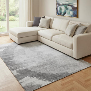 HomeRoots 10' Gray and Ivory Woodland Lodge Rug – Washable, UV Protected, Stain Resistant Area Rug for Homes 653755