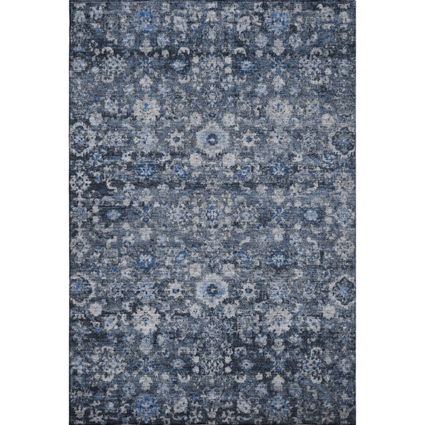 HomeRoots 9' X 12' Blue and Ivory Oriental Area Rug - Stain-Resistant, UV Protected, Durable for Any Room 653760