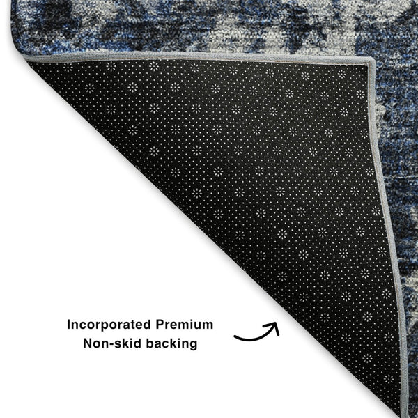 HomeRoots 9' X 12' Blue and Ivory Oriental Area Rug - Stain-Resistant, UV Protected, Durable for Any Room 653760