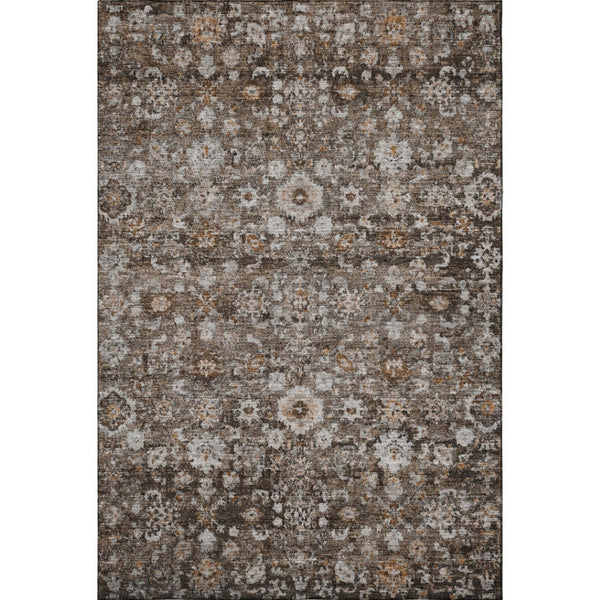 HomeRoots 8' X 10' Chocolate & Ivory Oriental Area Rug - Washable, Stain Resistant, UV Protected for Homes 653765