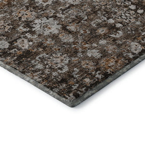 HomeRoots 9' X 12' Chocolate & Ivory Oriental Washable Area Rug - Stylish, Durable, Stain-Resistant & UV Protected! 653766