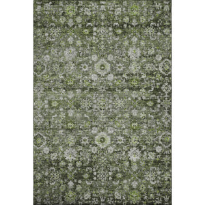 HomeRoots 5' X 8' Elegant Green Ivory Gray Oriental Area Rug - Washable, UV Protected, Durable, and Stylish 653769