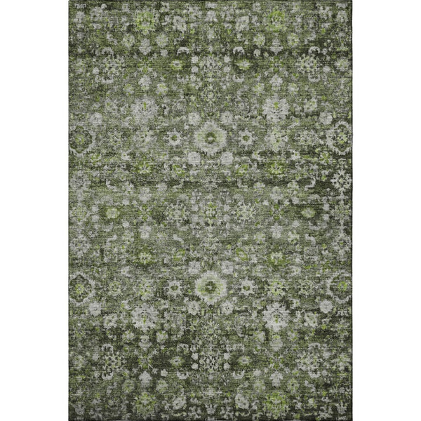 HomeRoots 5' X 8' Elegant Green Ivory Gray Oriental Area Rug - Washable, UV Protected, Durable, and Stylish 653769