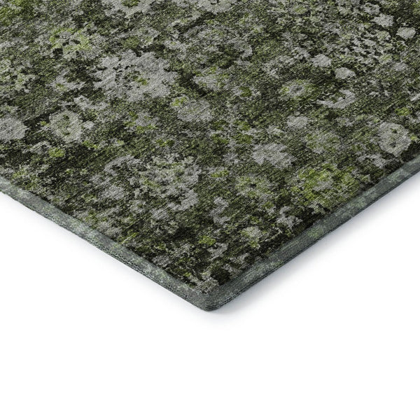 HomeRoots 9' X 12' Washable Green Ivory Gray Oriental Area Rug with UV Protection for Stylish Durability 653772