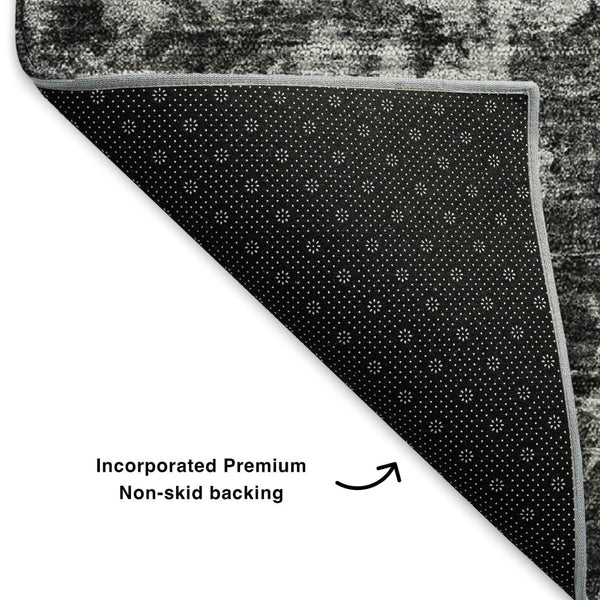 HomeRoots 8' X 10' Gray and Ivory Oriental Area Rug – UV Protected, Stain Resistant, Easy Care for Busy Homes! 653777