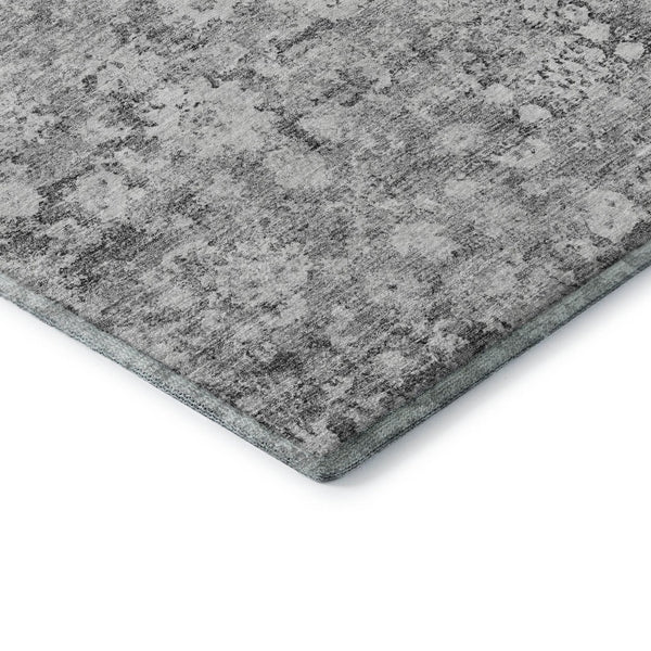 HomeRoots 5' X 8' Silver and Gray Oriental Area Rug – Washable, UV Protected, Stain-Resistant for Busy Homes! 653793